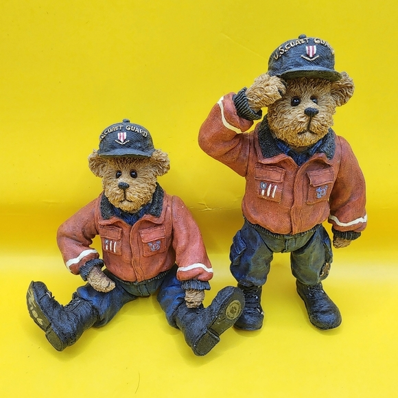 Boyds Bears Other - 2 Boyds Bears U.S. Coast Guard Seaman Bearsdale Poseable Figurines Resin 4.5"